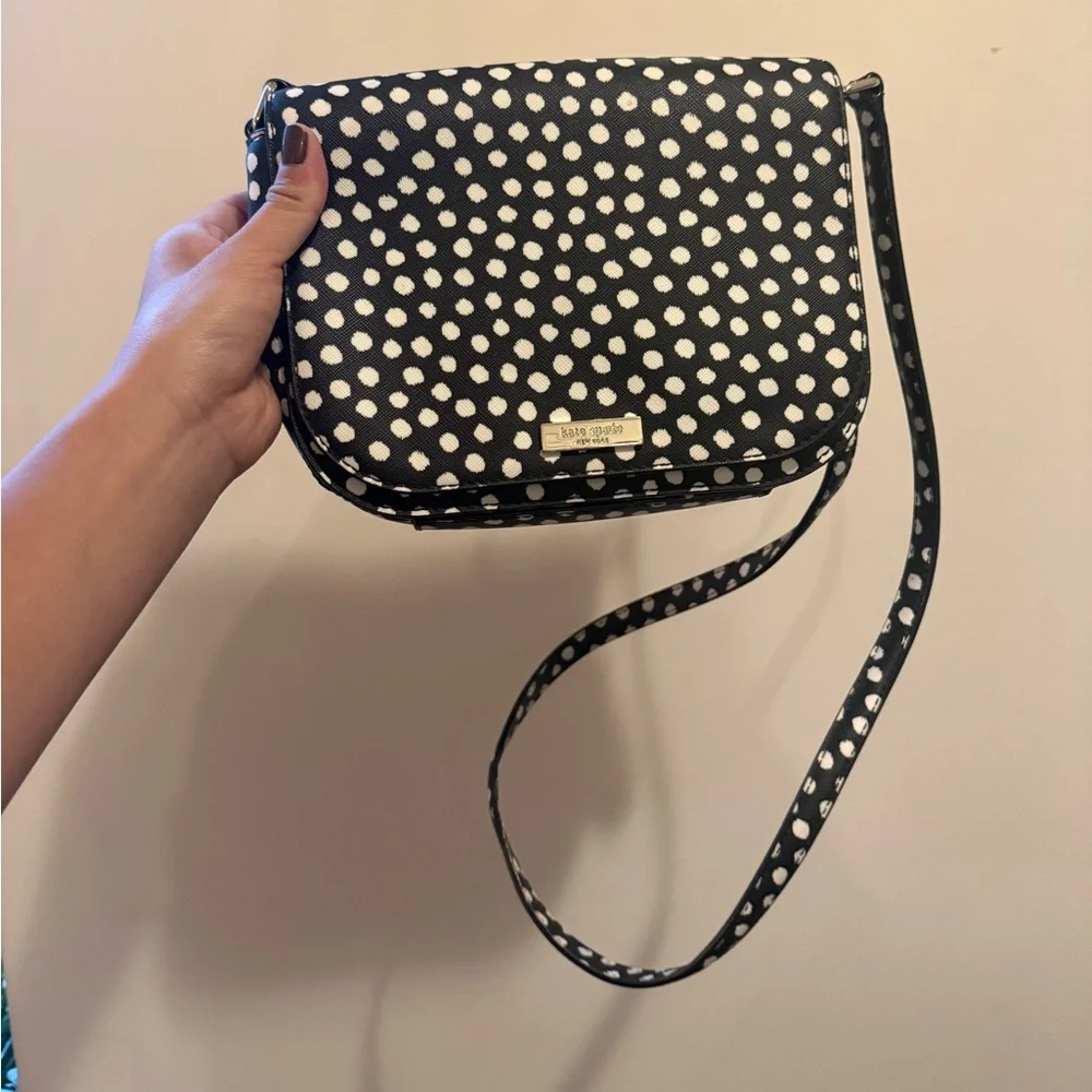 kate spade Black and White Polka Dot Crossbody Bag